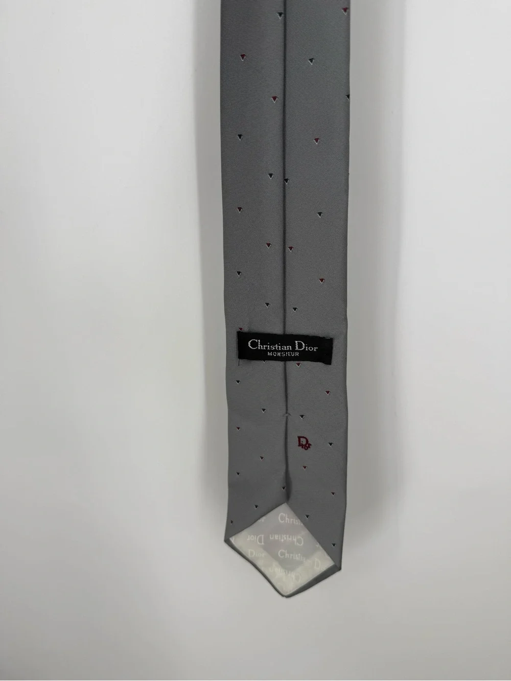 Vintage Christian Dior Monsier Gray Men's Tie with Subtle Pattern